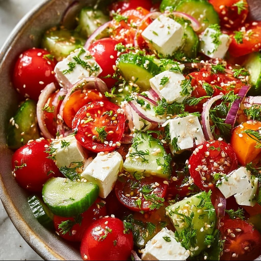 Greek Cucumber Tomato Feta Salad