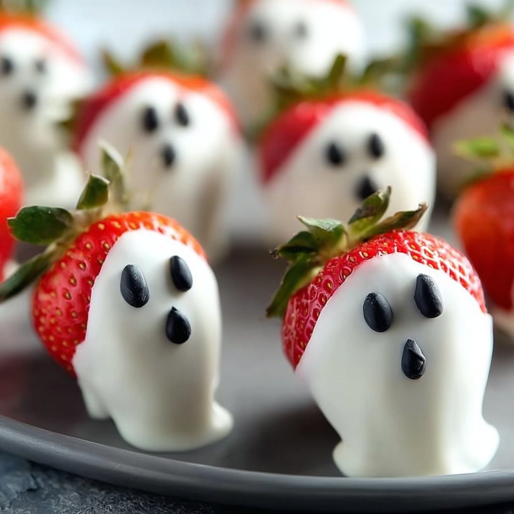 Quick & Creepy Ghost Strawberries