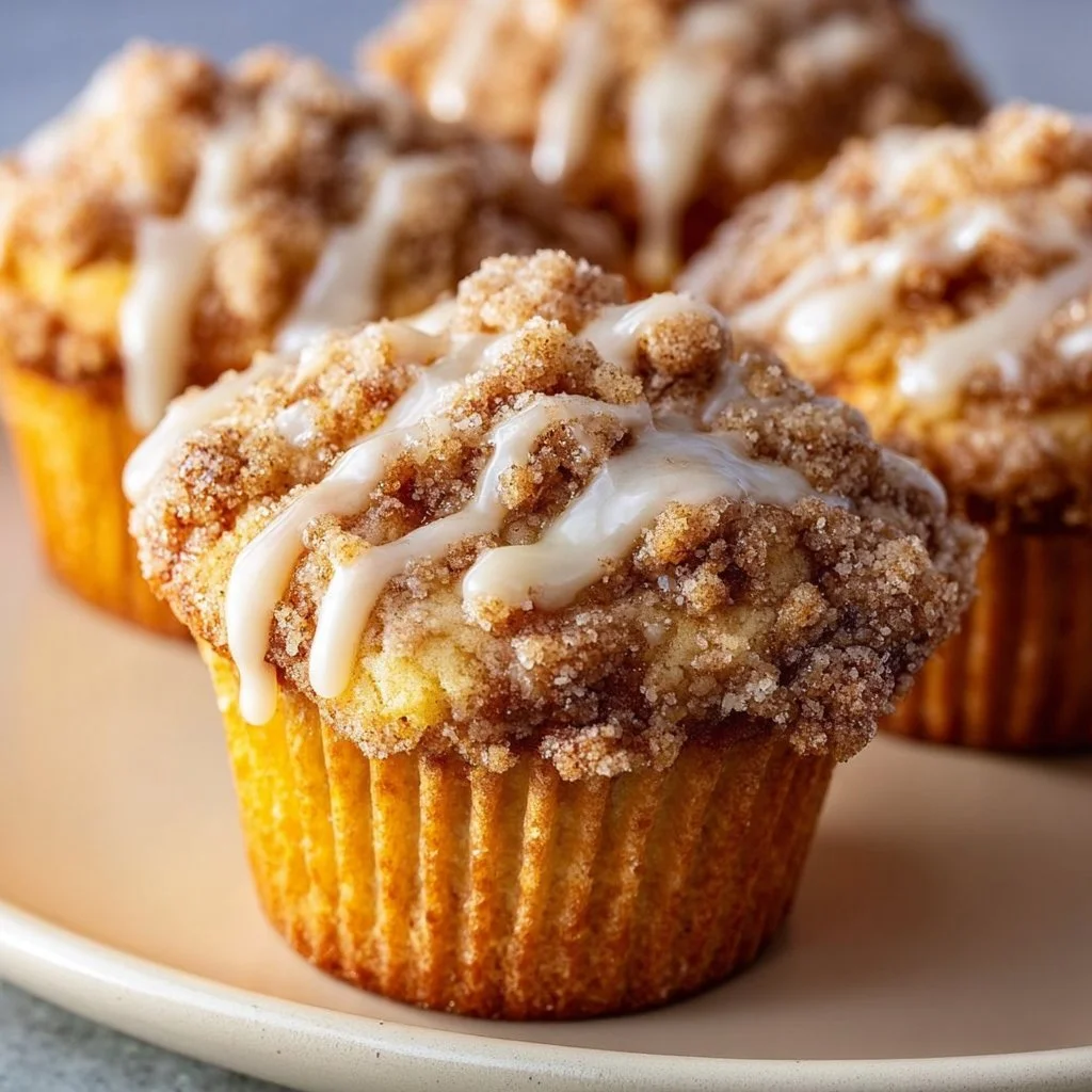 Delicious coffee cake muffins topped with crumbly streusel and served fresh.