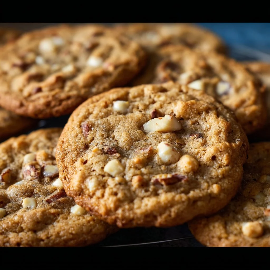 Freshly baked Cowgirl Cookies with chocolate chips and nuts