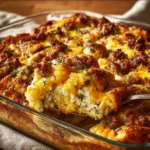 Delicious Crack Breakfast Casserole served on a white plate