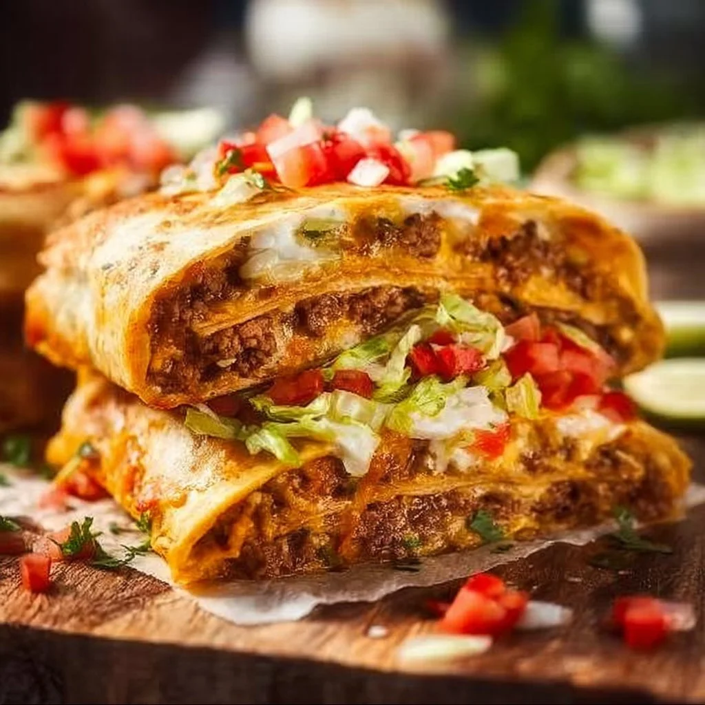 Delicious Crunchwrap Casserole served in a vibrant dish
