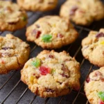 Delicious homemade fruitcake cookies with nuts and dried fruits