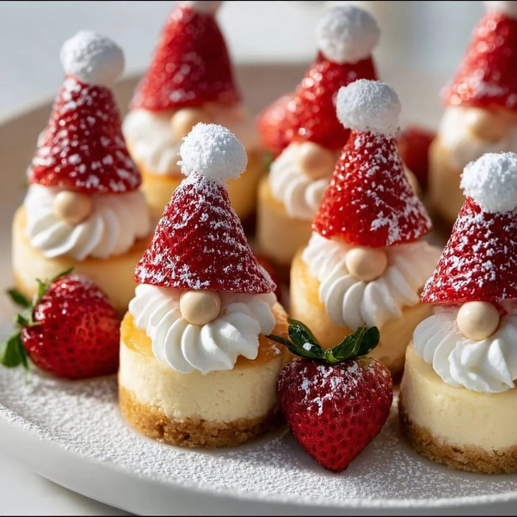 Gnome mini cheesecakes with colorful decorations