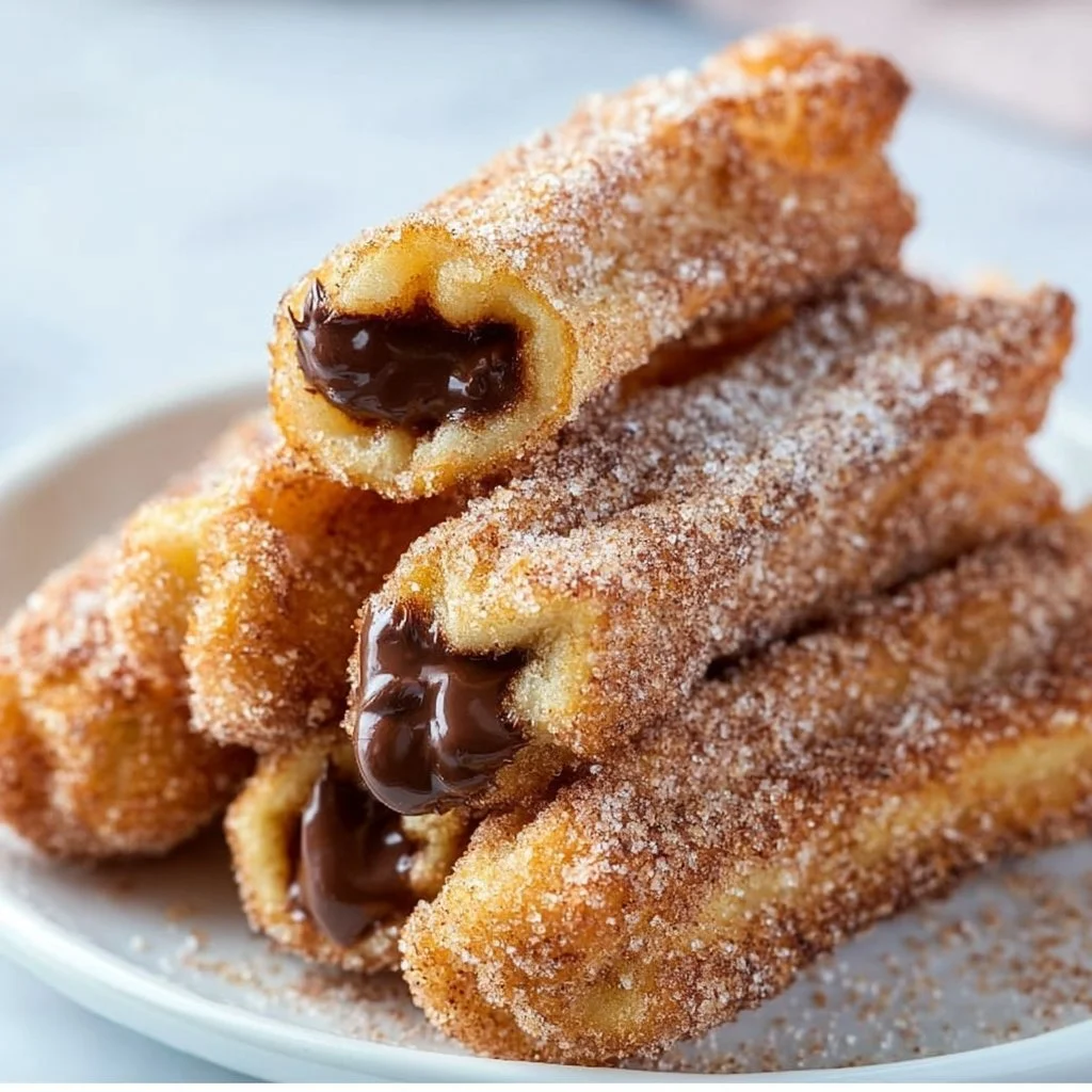 Delicious homemade churro bites served with Nutella for dipping