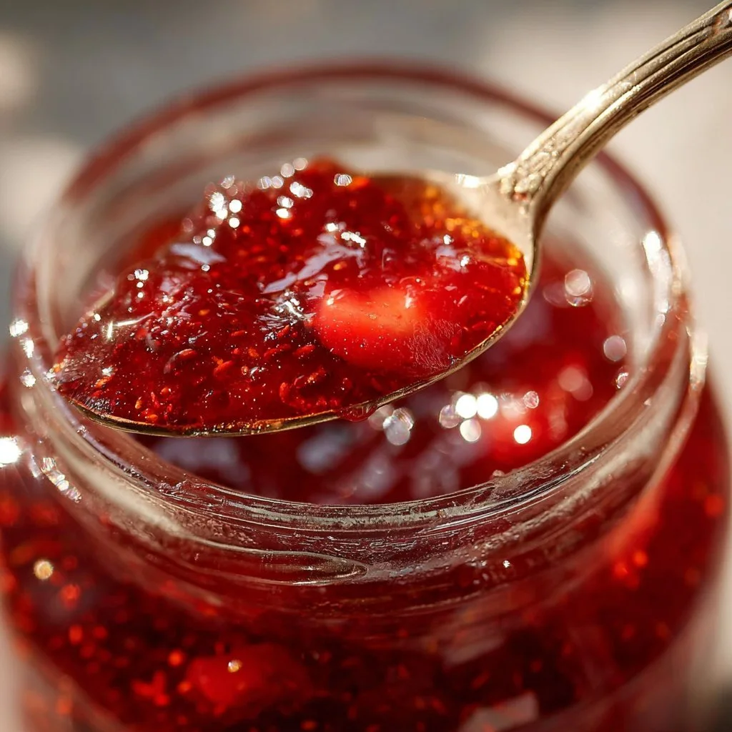 Jars of vibrant homemade jam made from fresh fruits