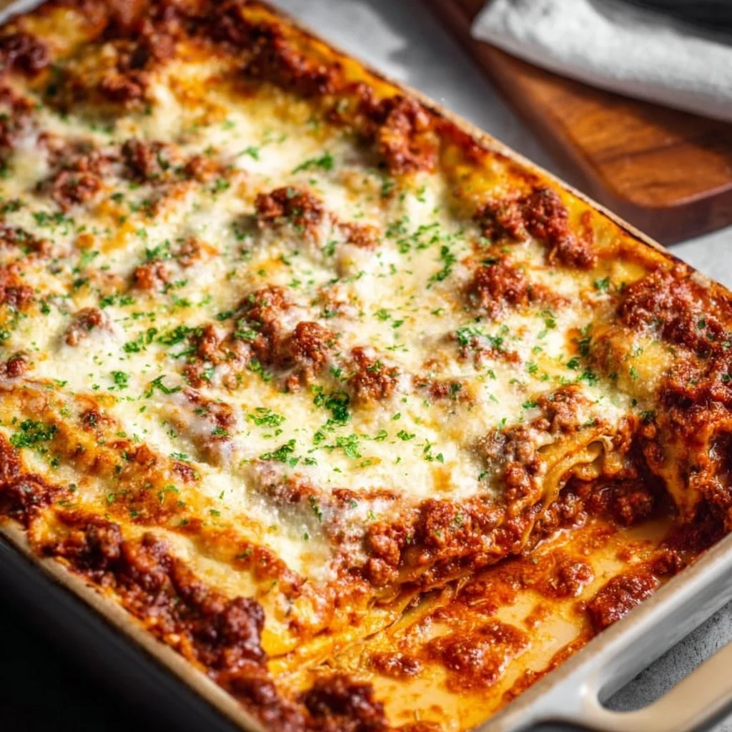 Delicious Lazy Day Lasagna served in a rustic dish ready to enjoy.