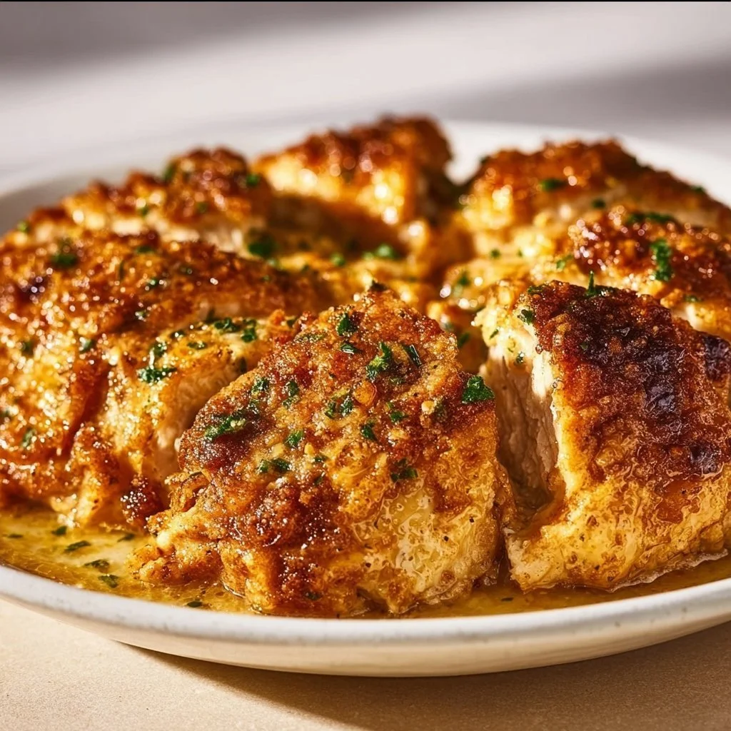 Baked chicken with onion soup, a savory and comforting dish recipe.