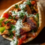 Savory Chicken Shawarma served with zesty garlic sauce