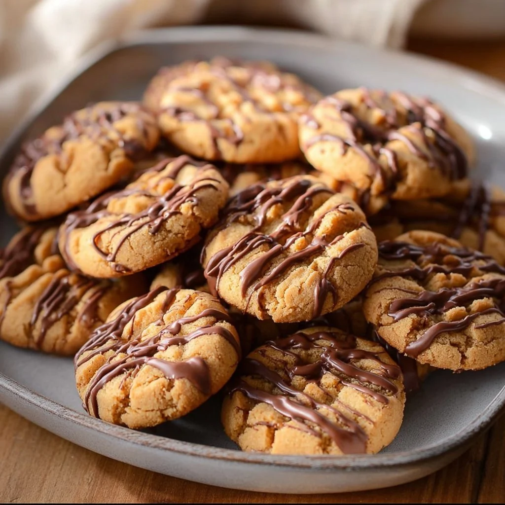 Delicious Snickers Peanut Butter Cookies served on a plate