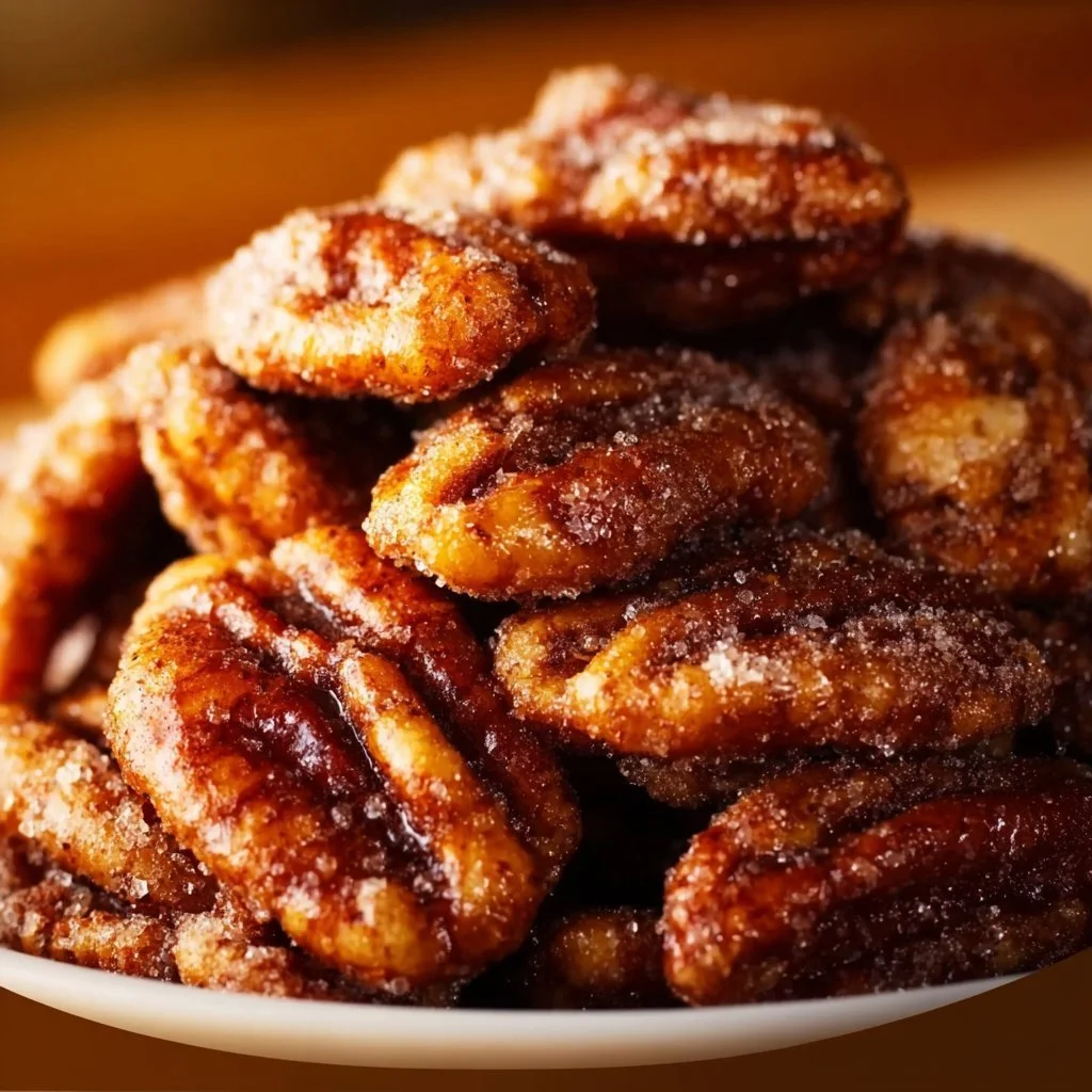 Delicious Southern Church Lady Pecans served in a decorative bowl