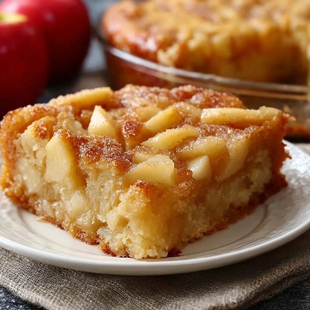 Delicious 3 Ingredient Apple Cake ready to be served.