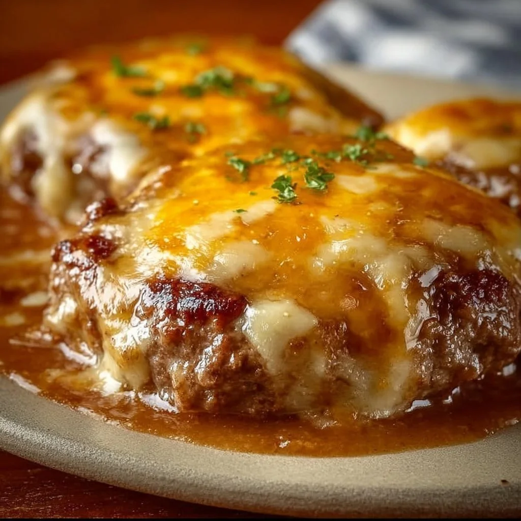 Amish Hamburger Steak Bake, a delicious comfort food dish served in a cozy setting.