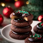 Delicious Chocolate Thumbprint Cookies filled with rich chocolate ganache.