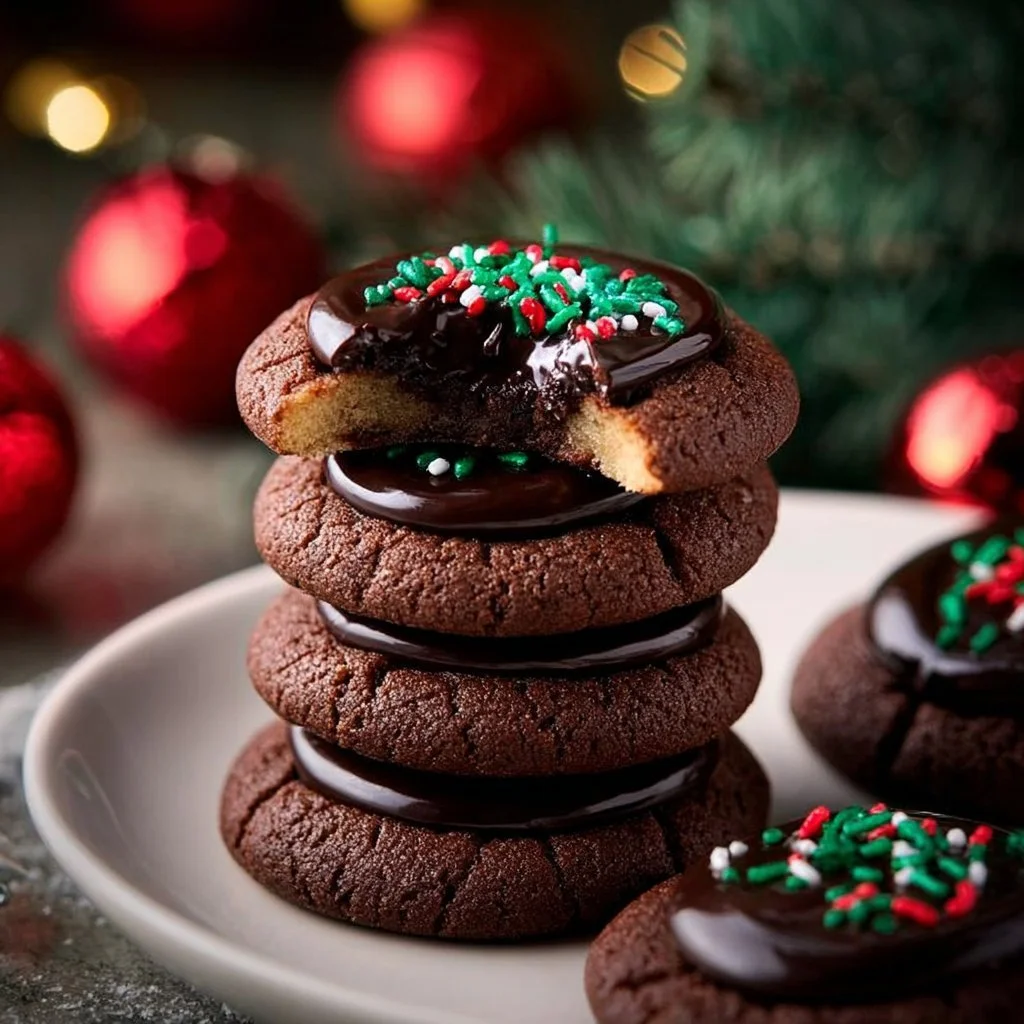 Chocolate Thumbprint Cookies