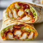 Crispy chicken bacon ranch wrap filled with fresh ingredients and savory flavors