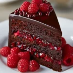 Delicious Chocolate Raspberry Truffle Cake with rich chocolate and raspberry layers