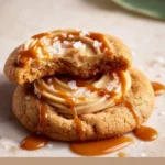 Delicious Salted Caramel Cheesecake Cookies on a plate