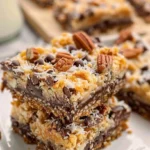 Deliciously layered 7 layer bars with chocolate and coconut