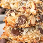 Delicious Almond Joy Cookies with chocolate, coconut, and almonds on a plate
