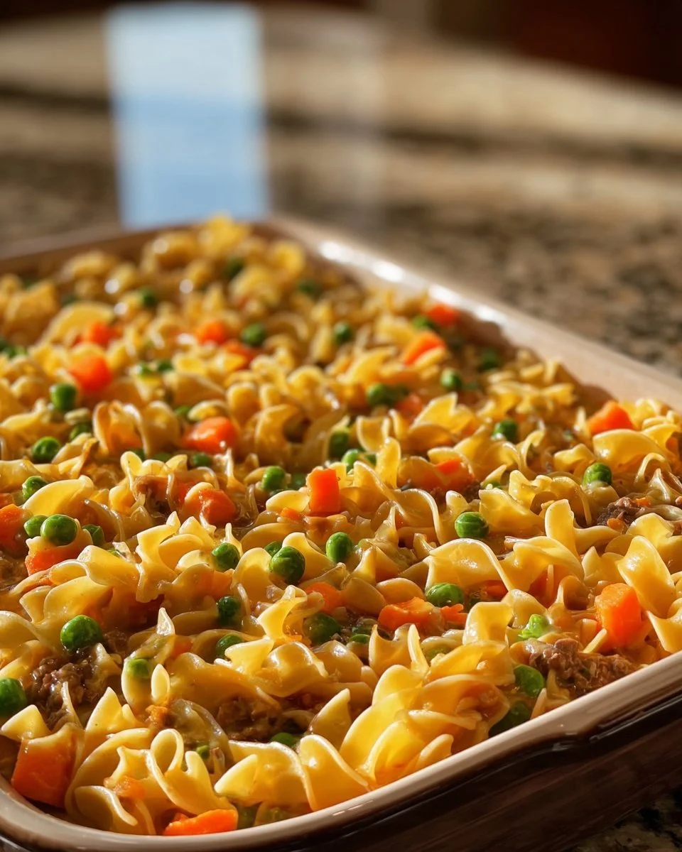 Amish Sunday Savior Casserole dish ready for serving