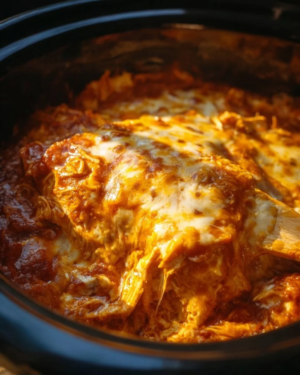 Crockpot Chicken Enchilada Casserole