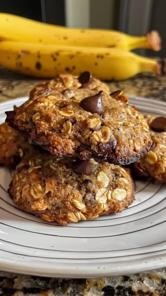 Soft banana bread cookies made with just 3 ingredients