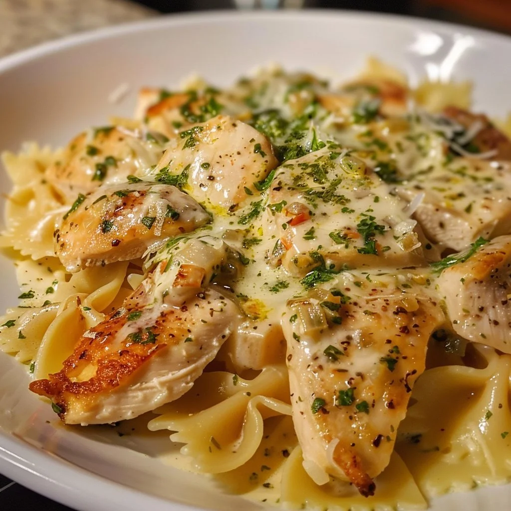 Delicious Mozzarella Garlic Butter Chicken topped with melted cheese