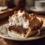 Old Fashioned Chocolate Meringue Pie with fluffy meringue topping