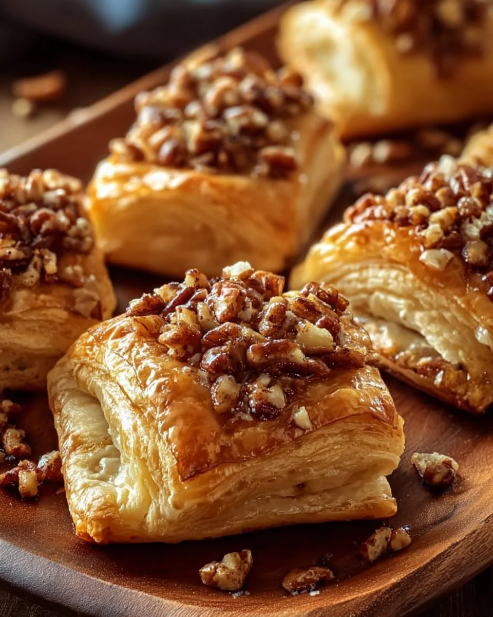 Delicious Pecan Cream Cheese Danish with flaky pastry and nutty filling