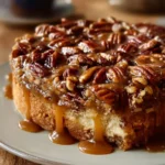 Delicious Southern Pecan Praline Cake with nutty praline topping