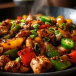 Delicious spicy jalapeño chicken stir-fry with fresh vegetables