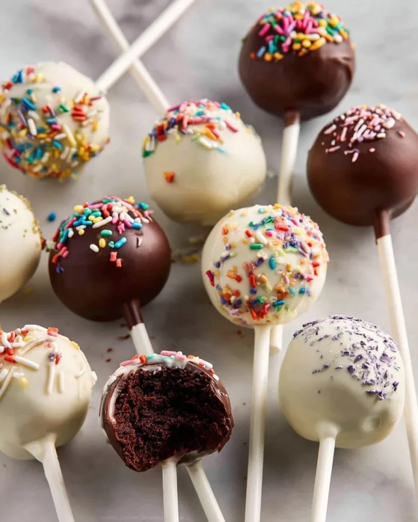 Scrumptious chocolate cake pops decorated for a festive occasion