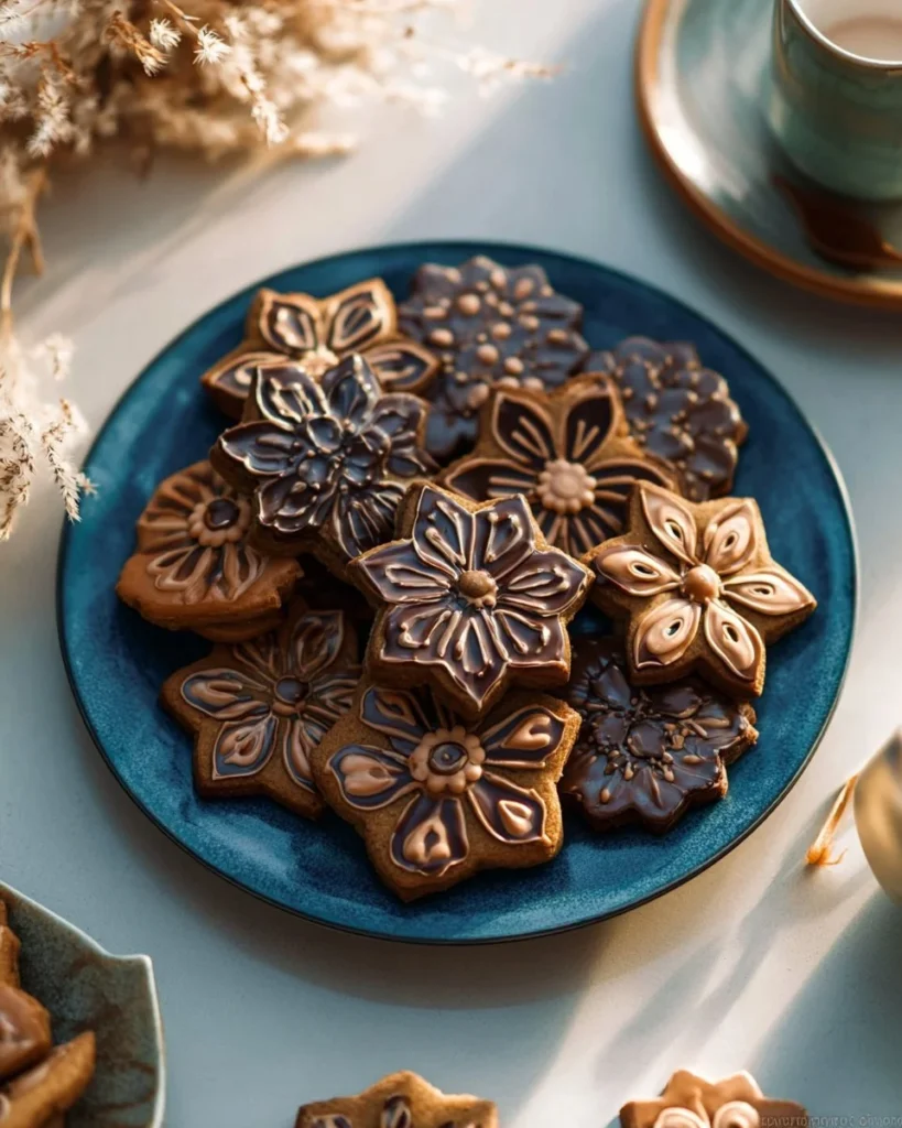 Freshly baked Chocolate Espresso Cookies with chocolate chips and espresso beans.