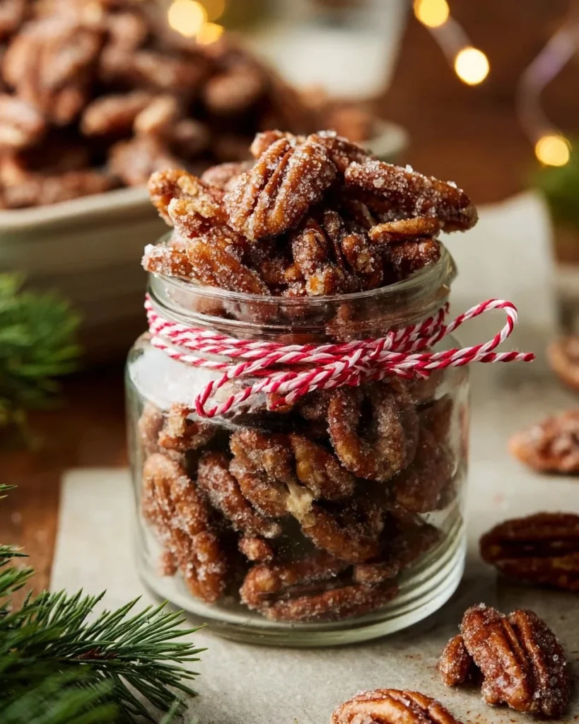 Delicious cinnamon sugar pecans in a bowl, perfect for snacking