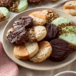 Assorted cookies with various toppings like chocolate, nuts, and sprinkles.