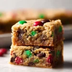 Delicious M&M Chocolate Chip Bars fresh out of the oven