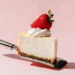 Delicious no-bake cheesecake topped with fresh berries and whipped cream