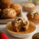 Whole wheat oat muffins baked with healthy ingredients