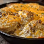 Delicious Biscuits Gravy Hashbrown Bake served in a cozy breakfast setting.