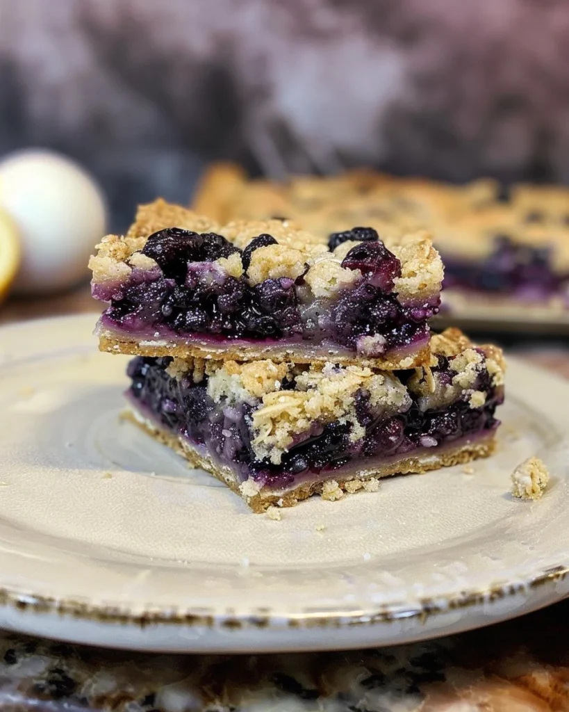 Delicious blueberry crumble bars with buttery topping and fresh blueberries