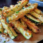 Crispy Parmesan Garlic Zucchini Fries served in a bowl