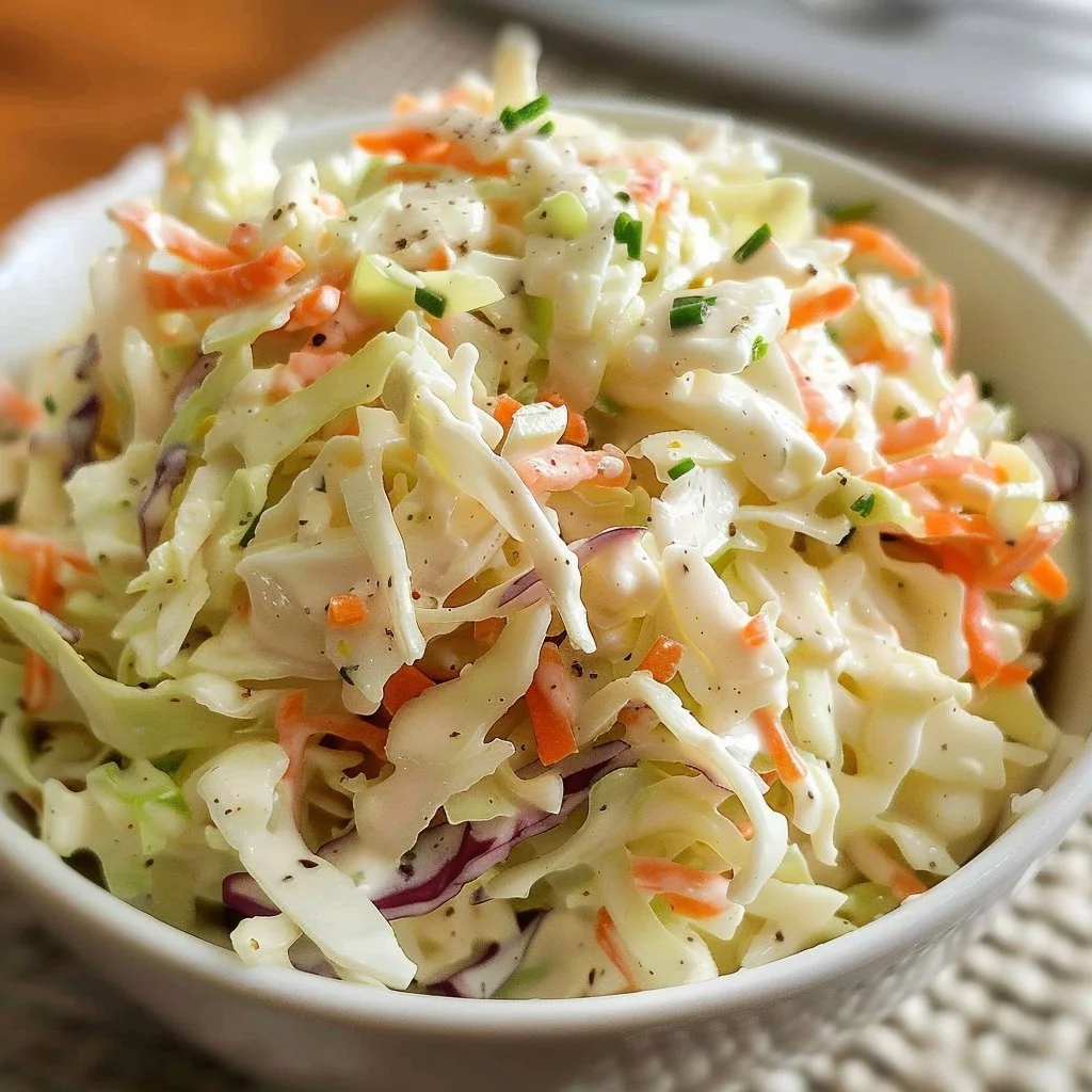 Bowl of famous KFC coleslaw served with fried chicken
