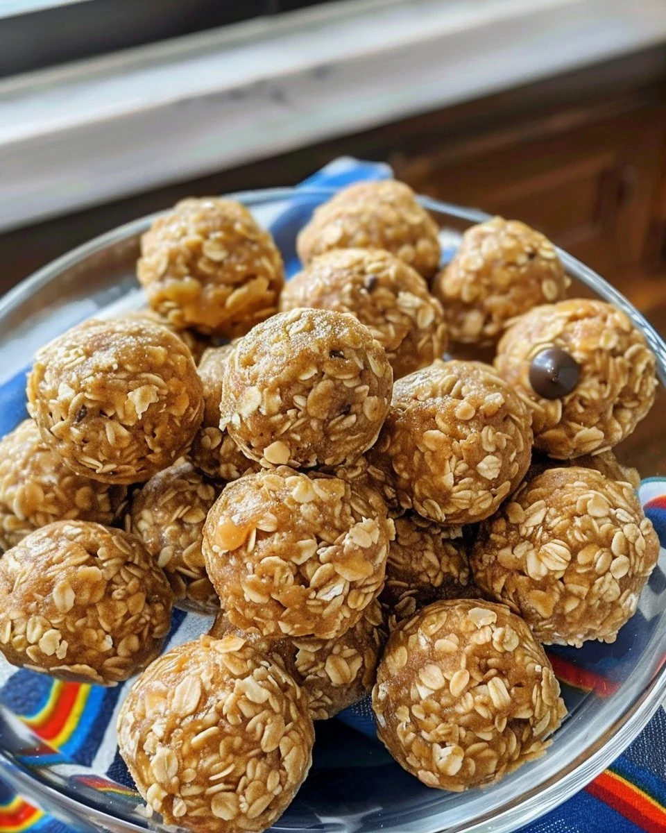 Homemade peanut butter balls on a plate, ready to enjoy as a delicious treat.