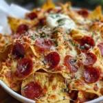 Crunchy pepperoni and cheesy pizza chips snack