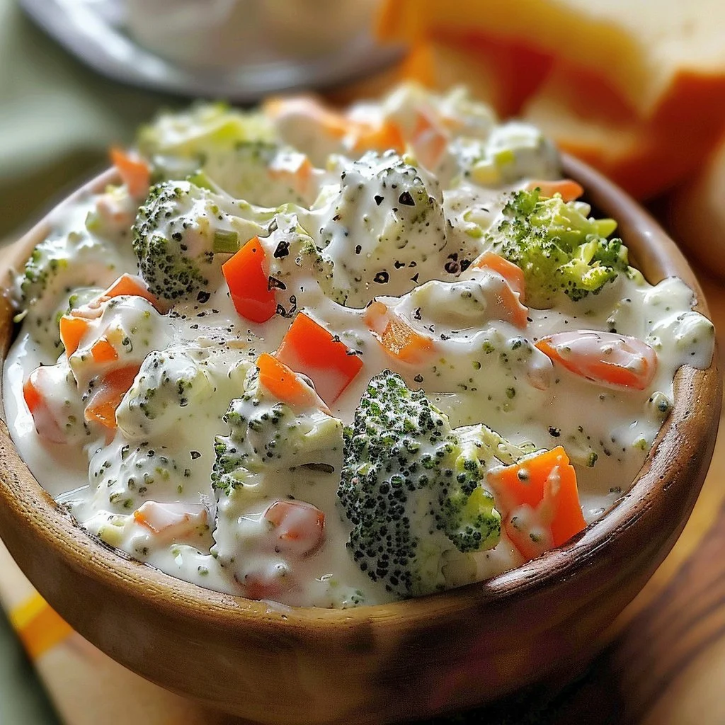Veggie cream cheese spread on a platter with fresh vegetables and crackers